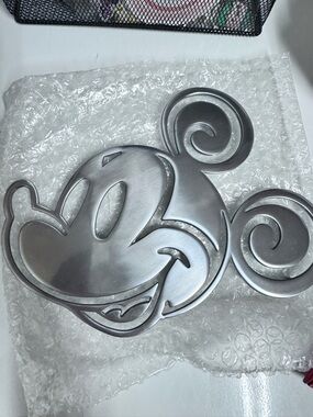 Disney Silver Mickey Mouse Metal Hot Plate or Wall Art